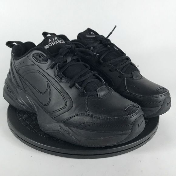 Nike Air Monarch IV Triple Black Comfort Walking Shoes 415445-001 Mens Size 11.5 - Picture 3 of 12